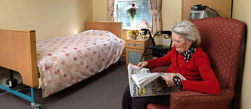 A comfortable dining room at Vicarage Farm Care Home